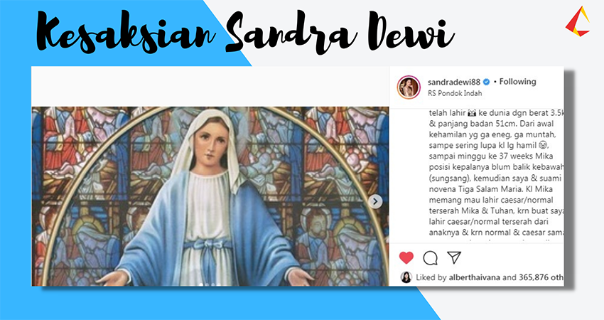 Kesaksian Sandra Dewi Tentang Novena 3 Salam Maria