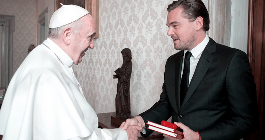 Leonardo-DiCaprio-dan-Paus-Fransiskus